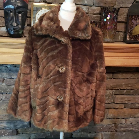 Saleerin London Faux Fur Jacket Sz L 